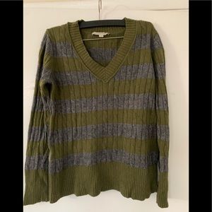 Striped Ann Taylor Loft Cable Knit Sweater